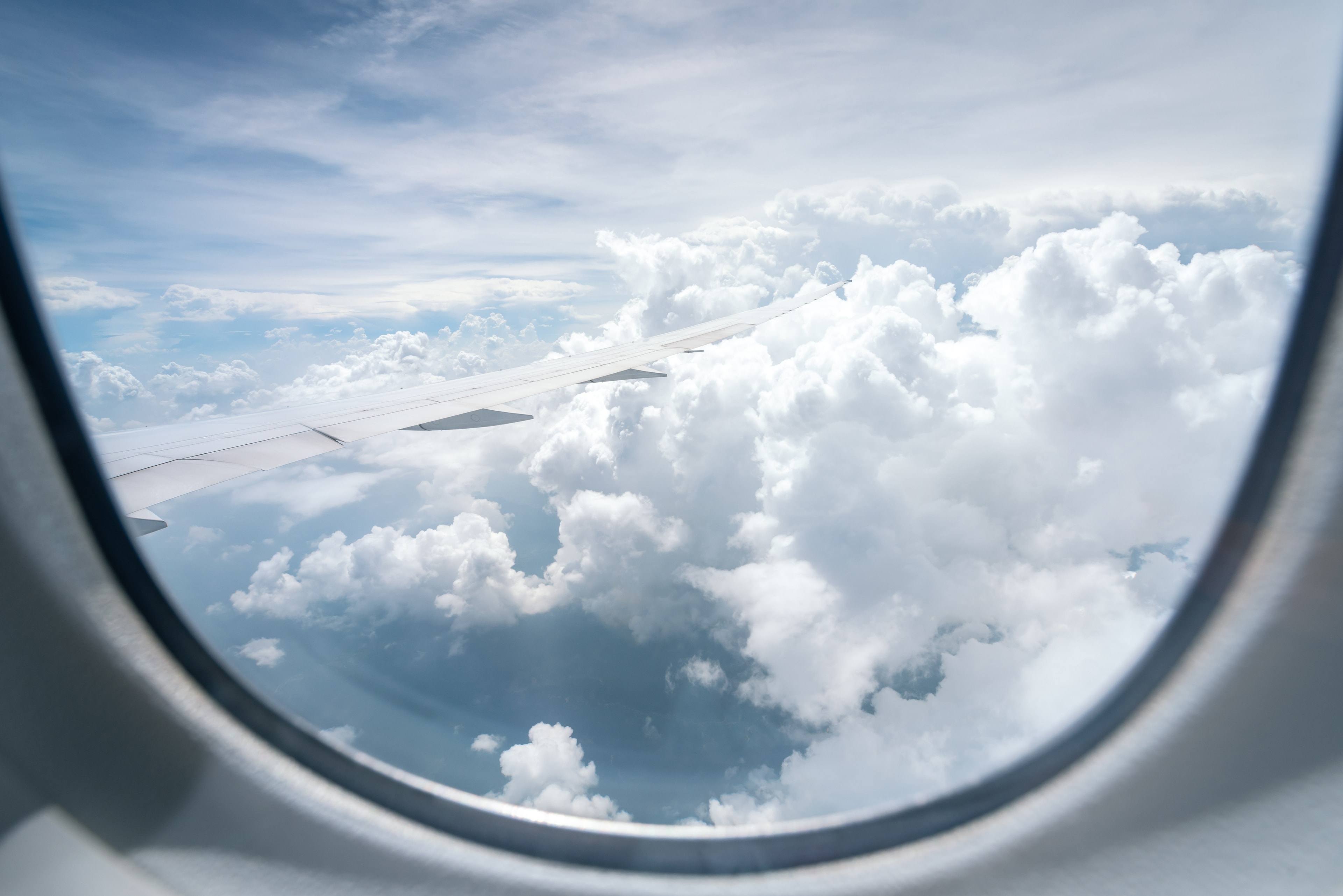 Aircraft soaring through the sky